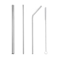 thumbnail image 1 of Popotes de Acero Inoxidable de Plateado. Set de 4 Popotes Metálicos y Brocha de Limpieza. Disponible en 21.5cm de Largo. (Metálico, 22CM) ShuxiuWang 1327537031239, 1 of 4
