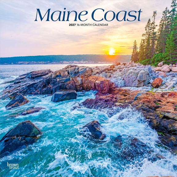 Maine Coast | 2027 12x24" (Hanging) Wall Calendar | Plastic-Free | BrownTrout