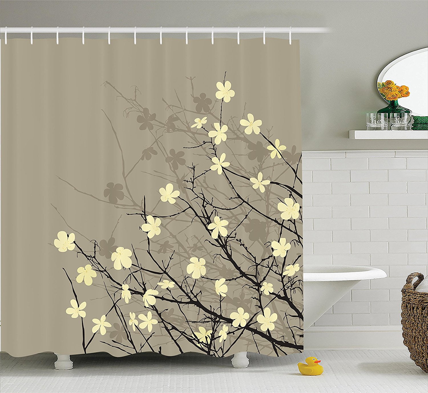 Details about   Tree Shower Curtain Magical Pink Blossom Art Print for Bathroom 