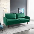 thumbnail image 2 of Enor Furniture Anacapa 70" Round Arm Upholstered Modern Velvet Sofa in Green, 2 of 15