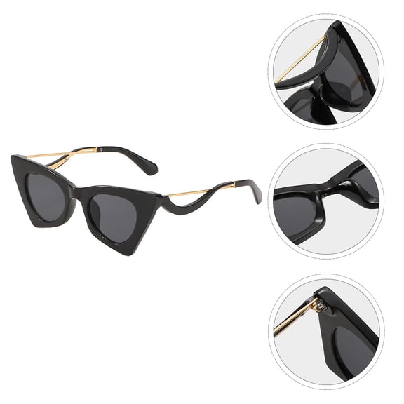 OULII 1Pc Black Cat Eye Sunglasses Lightweight Nonslip Design for Fishing and Street Style
