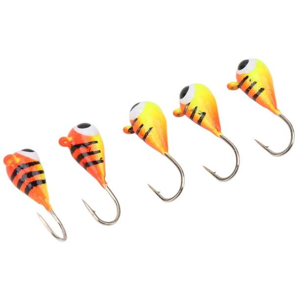 5 Pcs Winter Ice Fishing Jigs Kit for Bass Perch Crappie Micro Ice