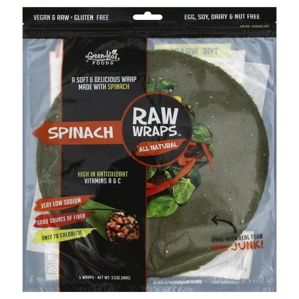 Raw Wraps Spinach (5 wraps per pack)