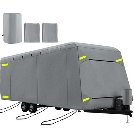 VEVOR RV Cover  30 -33  Travel Trailer RV Cover  Windproof RV & Trailer Cover  Extra-Thick 4 Layers Durable Camper Cover  Waterproof Ripstop Anti-UV for RV Motorhome with Adhesive Patch & Storage Bag