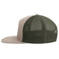 thumbnail image 3 of Toptie 7 Panel Trucker Cap Adjustable Snapback Flat Bill Mesh Back Hip Hop Hat-Khaki, 3 of 7