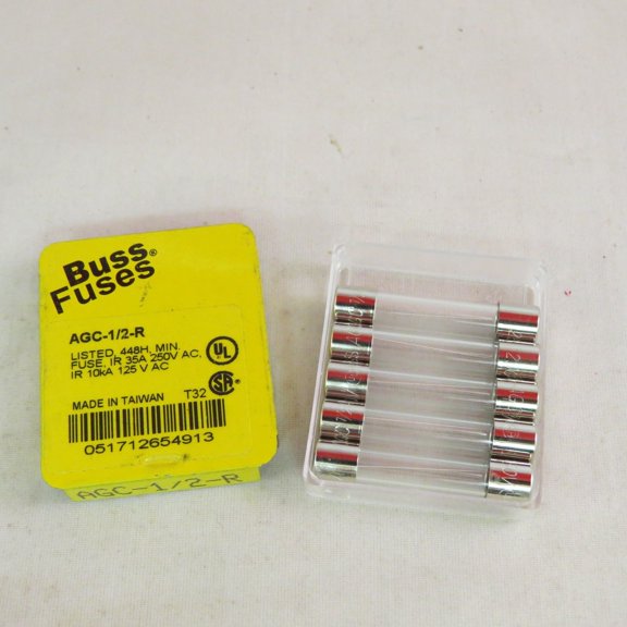 Bussmann AGC-1/2-R (5 EACH)