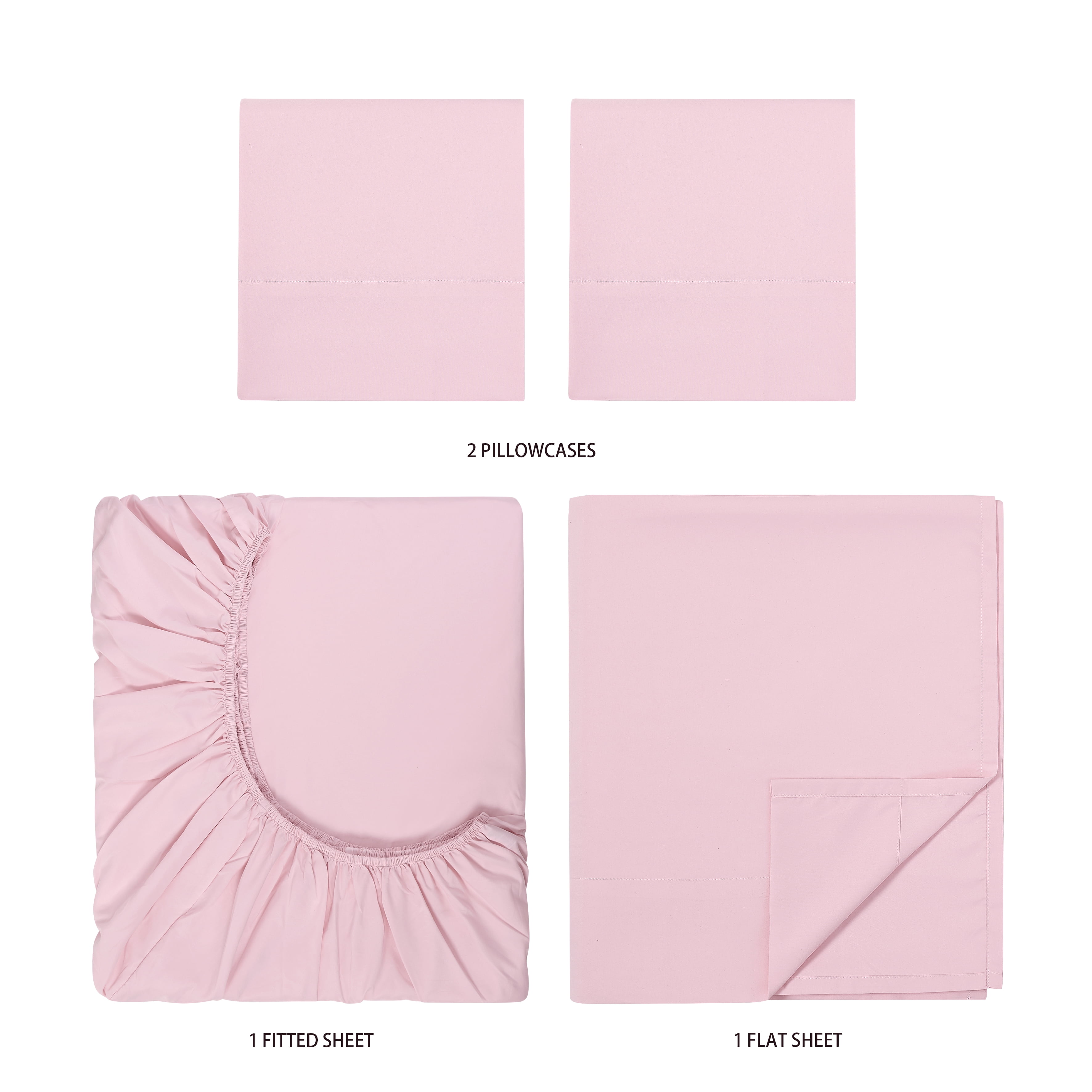 Your Zone Kids Soft Microfiber Sheet Set, Pink, Full, 4 Pieces, Easy Care