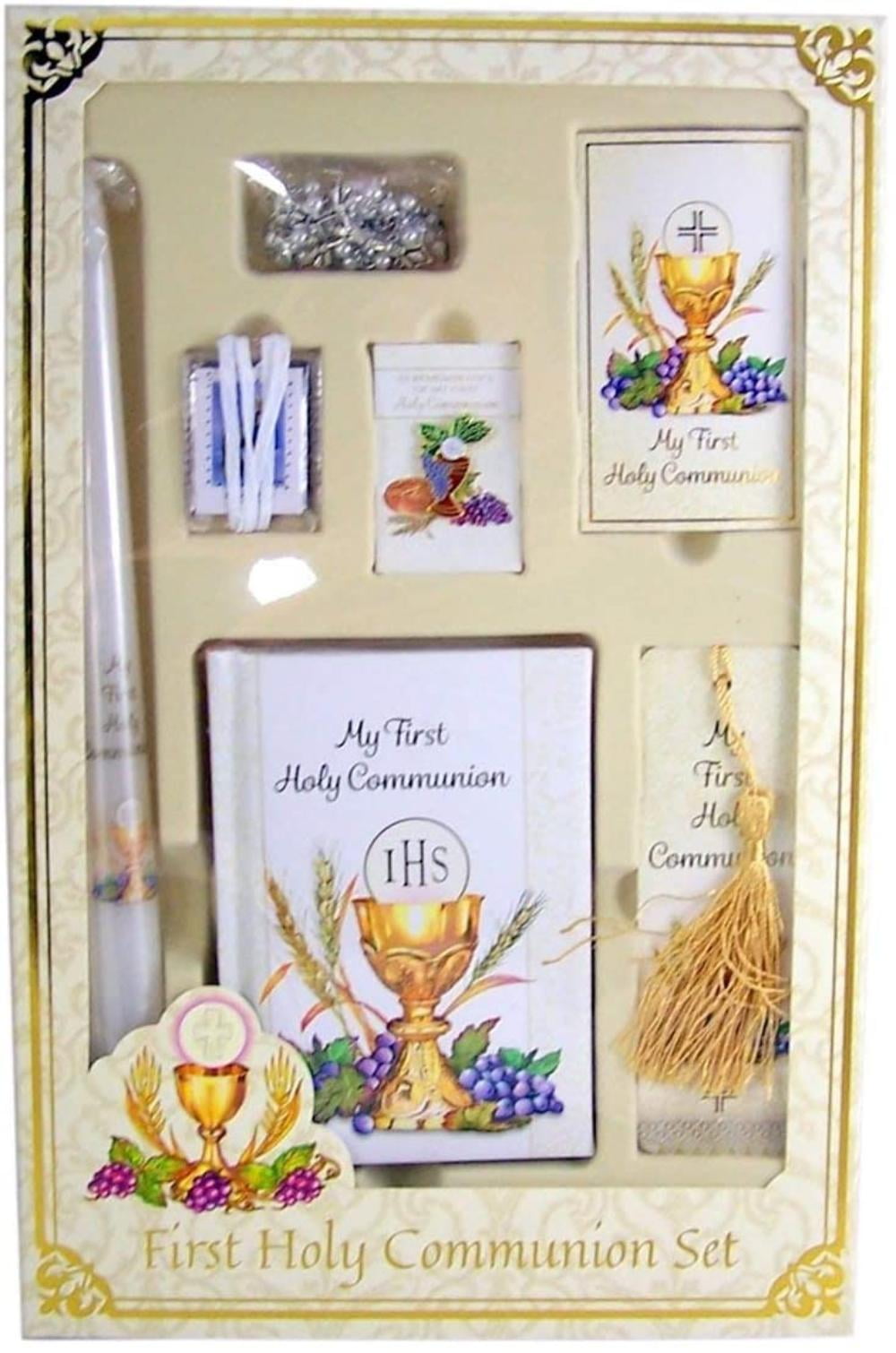 Girls My First Holy Communion Candle Gift Set with Mass Book and Wall Cross Rosary Girls My First Holy Communion Candle Gift Set with Mass Book and Wall Cross Rosary