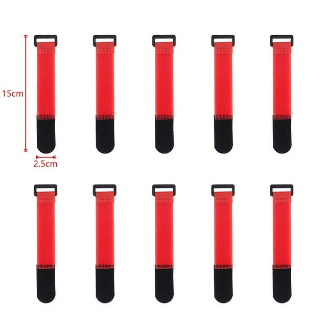 10PCS 2.5cm Width Nylon Reverse Buckle Cable Ties Fastener Tape Self Aadhesive Hook Loop Strap Sticky Buckle Belt 2.5x15cm 10pcs