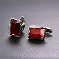 thumbnail image 3 of Men Cufflinks for Wedding Christmas Business Platinum or 18K Gold Plated Crystal Fancy Stone Cuff Links, Custom Photo Cufflinks,Gift Packed, 3 of 12
