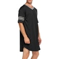 thumbnail image 3 of Men Cotton V-Neck Sleep Shirt Loose Nightshirt Pyjamas, 3 of 6