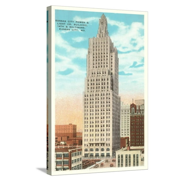 Art.com Power and Light Building, Kansas City, Missouri Stretched Canvas Print Wall Art, 16" x 24"