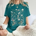 thumbnail image 2 of Drses Wildflowers Shirt for Women Oversized Floral Loose T Shirts Graphic Tees Flower Plant Shirts Womens Tops, 2 of 7
