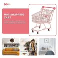 thumbnail image 2 of 1Pcs Mini Shopping Cart Storage Basket for Hamper Use Pink Iron Trolly, 2 of 5