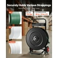 thumbnail image 2 of VEVOR Banding Strapping Cart, Fit for PET/PP/Polyester Strapping Coils with 8 or 16 in Core Size, Heavy Duty Strapping Dispenser Equipped with Upgrade Brake System, Built-in Spacious Tray for Tools, 2 of 9