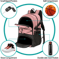 thumbnail image 5 of WOLT Lightpink Basketball Bag Backpack - Ventilated Shoe & Ball Compartments, Best for Basketball Includes Tag (1 Pack), 5 of 7
