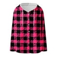 thumbnail image 4 of FDGIU Women's Flannel Shacket - Fleece Lined Hooded Jacket, Casual Long Sleeve Loose Fit Plaid Outerwear for Fall Winter Fashion, 4 of 5