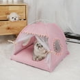thumbnail image 4 of Semi-Enclosed Pet Tent with Cooling Mat, Foldable Dog Kennel for Indoor and Outdoor Use, Portable Pet House for Small Dogs with Ventilated Design(Pink,L), 4 of 6