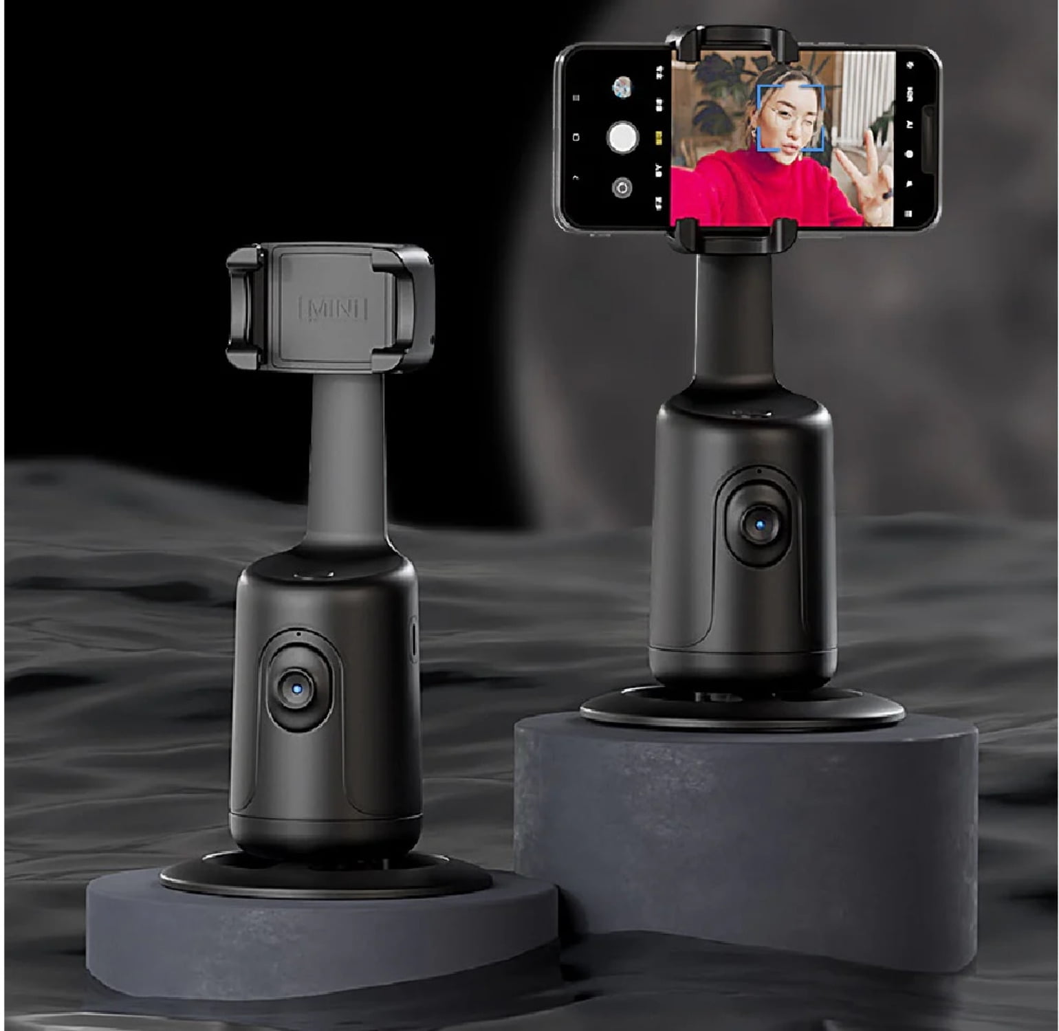 360 Auto Face Tracking Gimbal AI Smart Gimbal Face Tracking Auto Phone Holder for Smartphone Video Vlog Live Stabilizer Tripod… (White)
