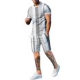 thumbnail image 3 of Vedolay Casual Short Sets For Men Short Sets for Men 2 Piece Summer 2023 Short Sleeve Drawstring Casual Fashion Shorts,BK2 3XL, 3 of 4