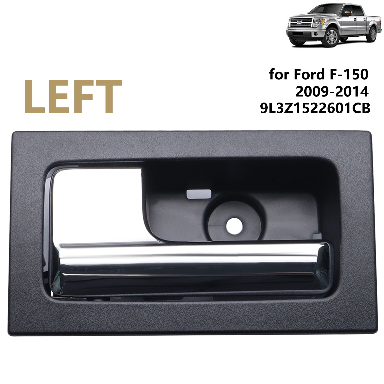 A-Premium Interior Door Handles For Ford F-150 2009-2014 | Gray Housing, Black Lever, Manual Lock Compatible