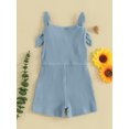 thumbnail image 4 of Suealasg Toddler Girls Rompers 6M 1T 2T 3T 4T Kids Girls Summer Casual Jumpsuit Sleeveless Ribbed Knitted Shorts Overalls, 4 of 9