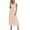 Beige, variant on Ahuyic Summer Plus Size Dress For Women, Womens Short Sleeve Square Neckline Casual Dress, Womens Fashion Solid Color Short Sleeve Pleated Dresses Long Dress Midi Maxi Dress