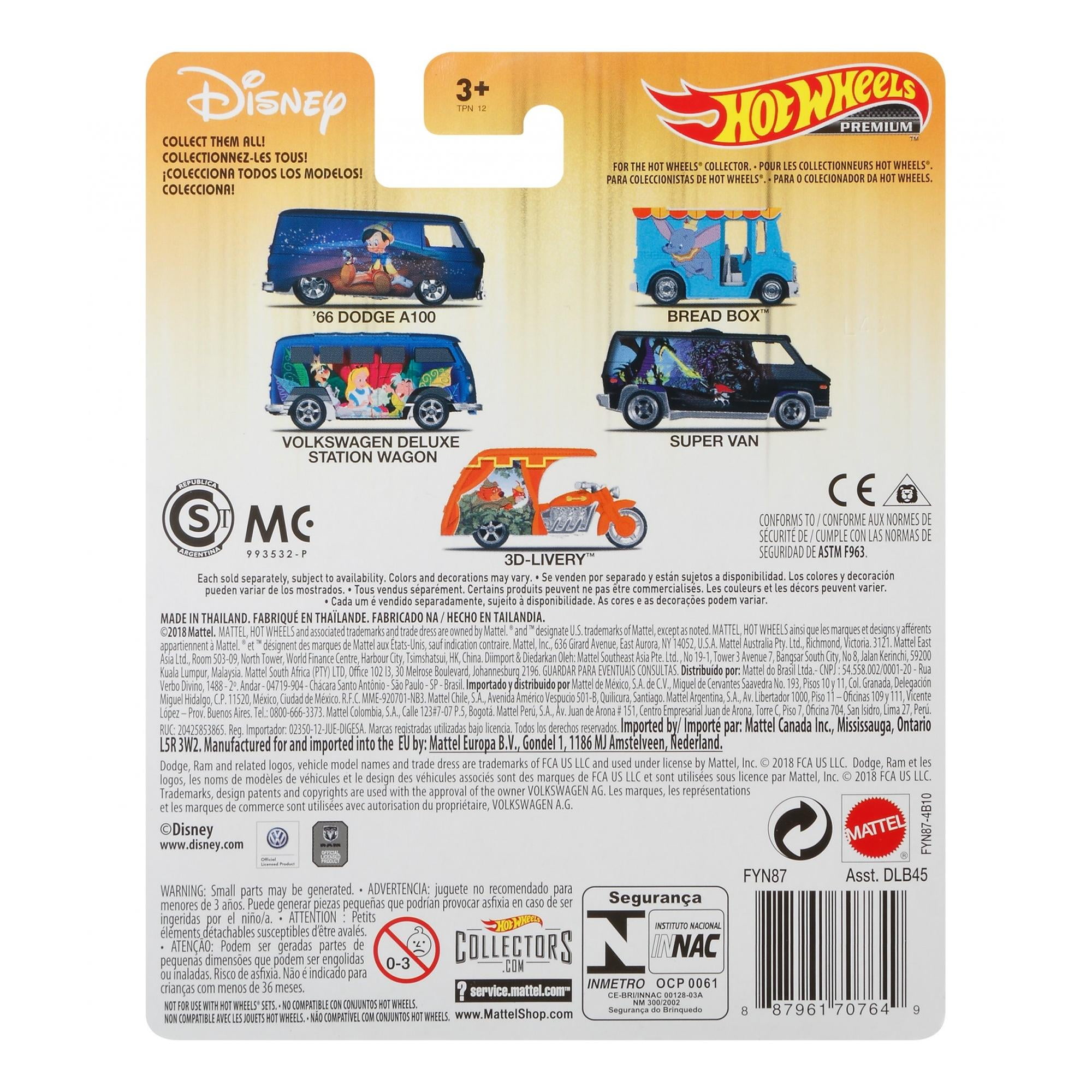 /'66 Dodge a100 Walt Disney Classic Pinocho 1:64 Hot Wheels fyn87 dlb45