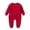 Red, variant on WRKEKC Toddler Girl Jumpsuit Long Sleeve Solid Color Full Length Snap Button One Piece Outfit for Infants 0-24 Months
