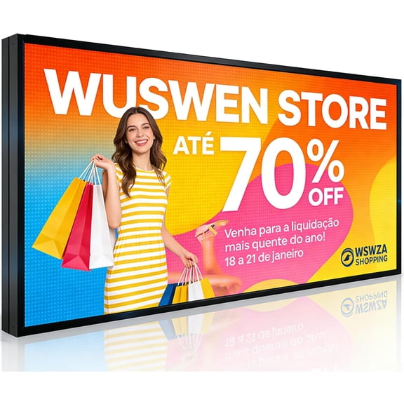 P5 Outdoor LED Sign Board 65"x34" IP65 Waterproof, WiFi Programmable Scrolling Display Sign