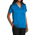 thumbnail image 3 of Mafoose Women's Silk Touch Performance Colorblock Stripe Polo Brilliant Blue/ Black Small, 3 of 5