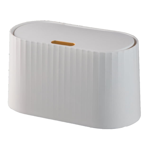 Bote de basura de escritorio Tapa de prensa Bote de basura Micron Tocador Escritorio de sala de estar Baño Bote de basura de cocina