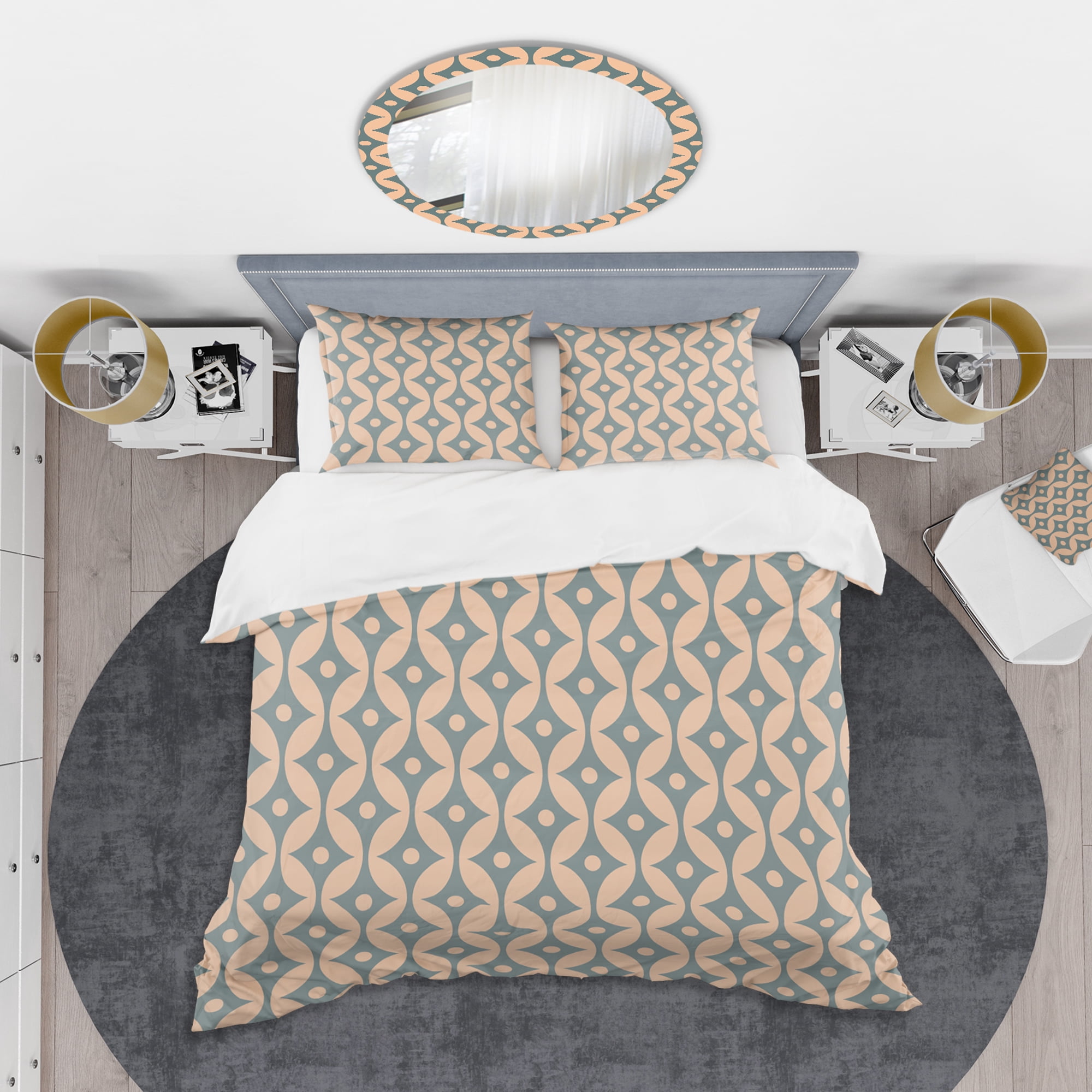 Designart 'Retro Pattern Abstract Design IV' Mid-Century Modern Duvet Cover Set