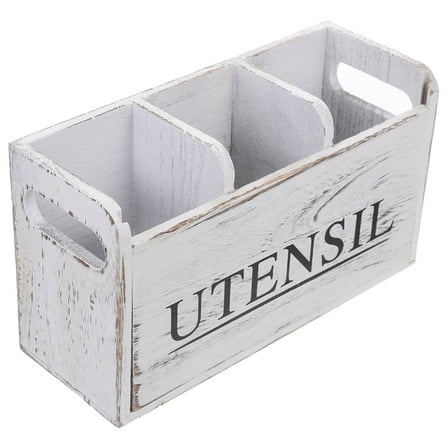 SOPOTUTU Utensil Organizer Picnic White Wood 1Set