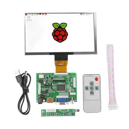 EECOO LCD TFT Display module,7 inch LCD TFT Display 1024*600 HDMI VGA Monitor Screen Kit for Raspberry Pi 3/2 LCD Controller Board kit 7 inch LCD (Best Lcd For Raspberry Pi)