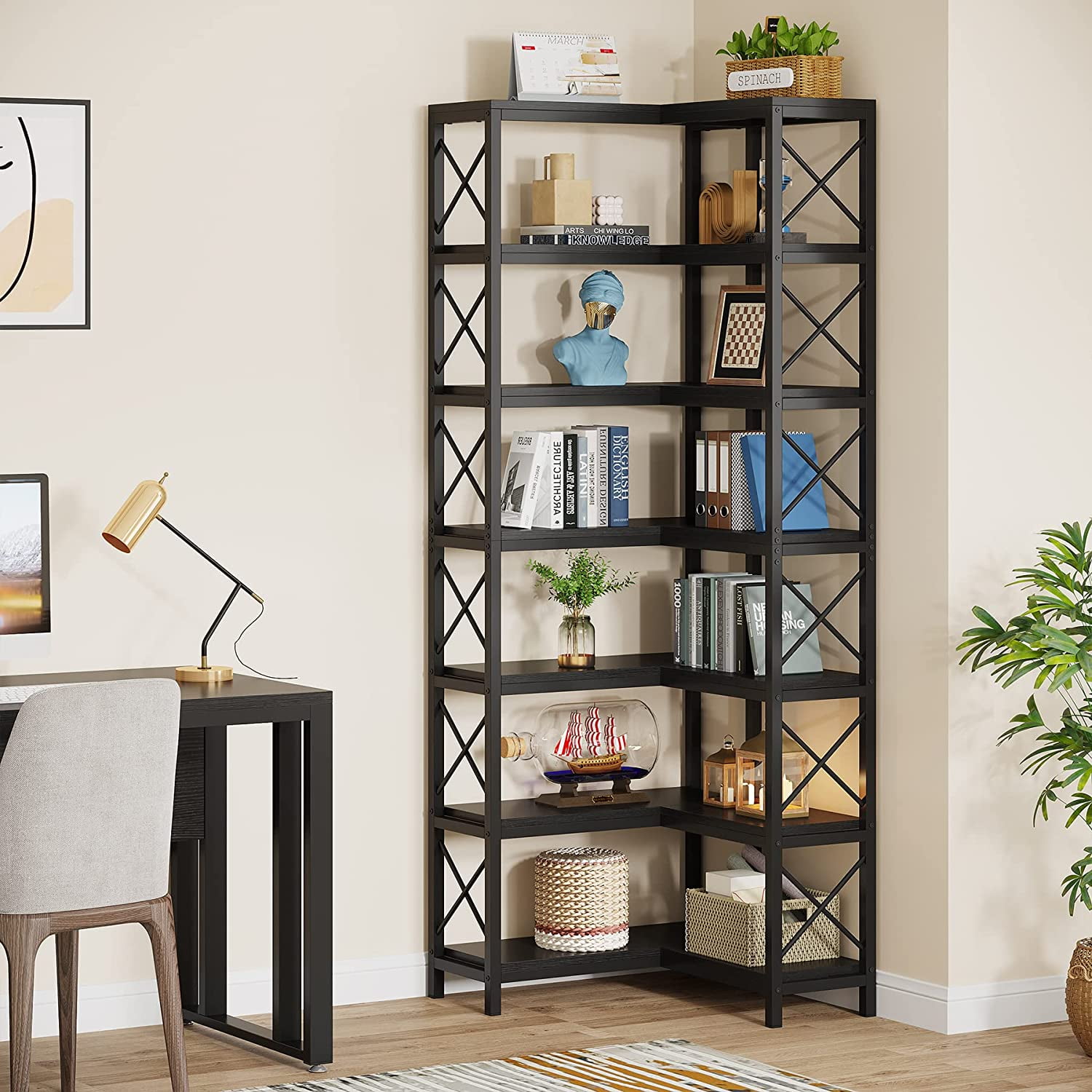 Tribesigns corner bookshelf deals