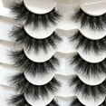 thumbnail image 2 of HUOGUO False Eyelashes Fluffy 8D Faux Mink Lashes Cat-Eye Wispy Lashes 7 Pairs Pack Dramatic Long Thick Volume Fake Eye Lash Multipack, 2 of 5