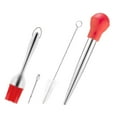 thumbnail image 4 of ROSENICE 4Pcs Basting Brush Kit For Turkey Roasting Tools With Long Tube And Needle Shape Design, 4 of 8