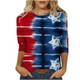 thumbnail image 3 of Vetsdori American Flag T Shirts for Women 4th of July Short Sleeve Pullover Red White and Blue Graphic , Red White and Blue Independence Day Summer Fashion Juniors Tops Crew Neck, 3 of 4