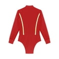 thumbnail image 4 of iiniim Men's Shiny Rhinestone Deep V Neck Latin Tango Dance Shirt Leotard Ballroom Dance Costume Red L, 4 of 7