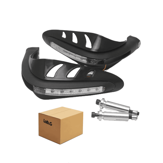 Cubre Puños Moto Motocicleta Con Luz Led Universal Estilo 2 Lab.G Negro