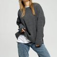 thumbnail image 6 of Sweaters for Women 2025 Long Sleeve Crewneck Loose Fit Drop Shoulder Knitted Jumper Top Womens Pullover Sweaters, 6 of 8