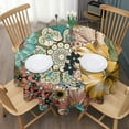 thumbnail image 3 of Round Waterproof Tablecloth 60×60 Inch, Boho Style Reusable Indoor/Outdoor Durable Table Cover for Party Kitchen Dinner Room Decor, 3 of 6