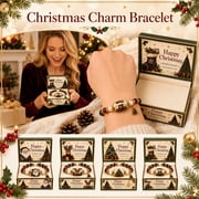 Limited Edition 2026 Christmas Beaded Bracelet Gift Set,Stretchable Adjustable Bead Bracelet with Festive Charm,Winter Holiday Jewelry for Women,Christmas Gift Jewelry