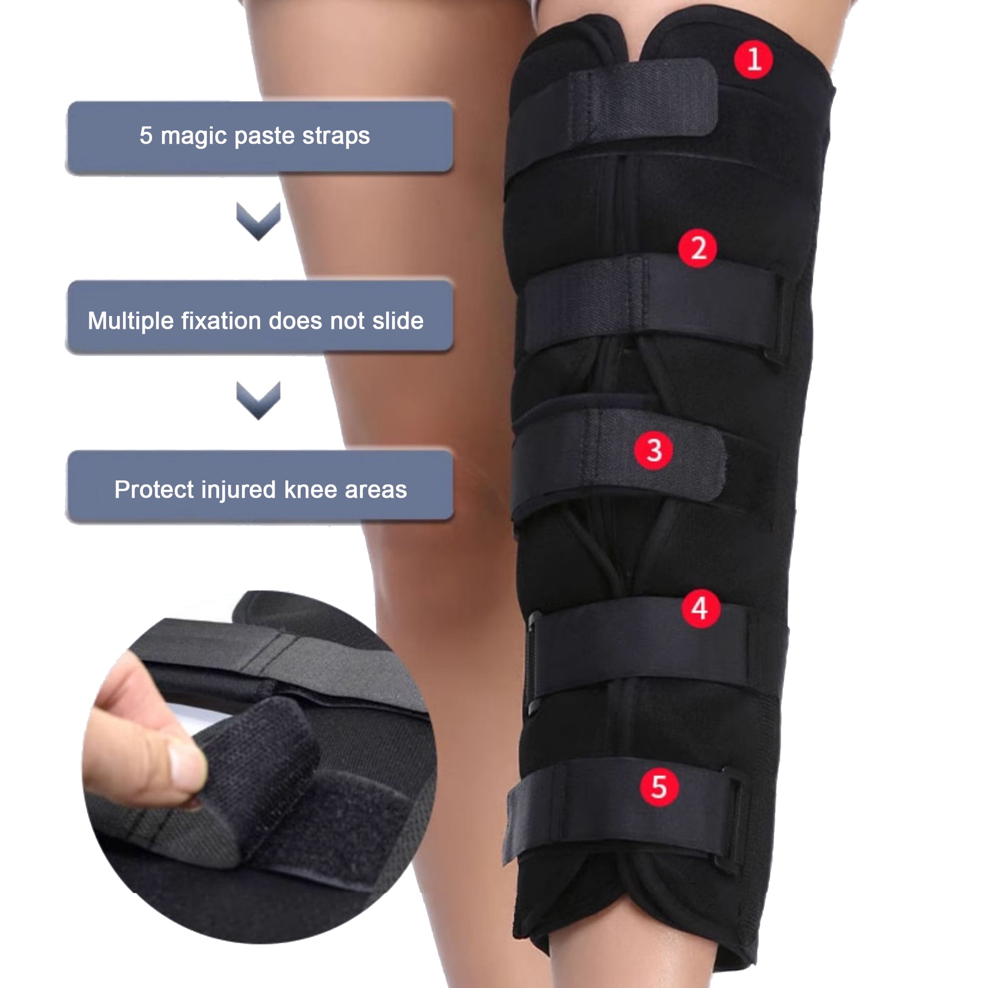 Knee Immobilizer Secure Comfort Knee Brace & Stabilizer for Recovery,Knee Fractures,Instability, ACL,MCL