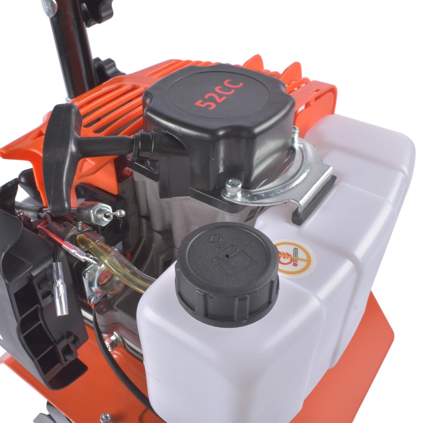 NOBOLEA 52CC 2-Stroke Gas Powered Tiller Cultivator with 4 Adjustable Front Tines, 11.8” Width 3.9-5.9” Depth Rototiller for Yard Lawn Farm