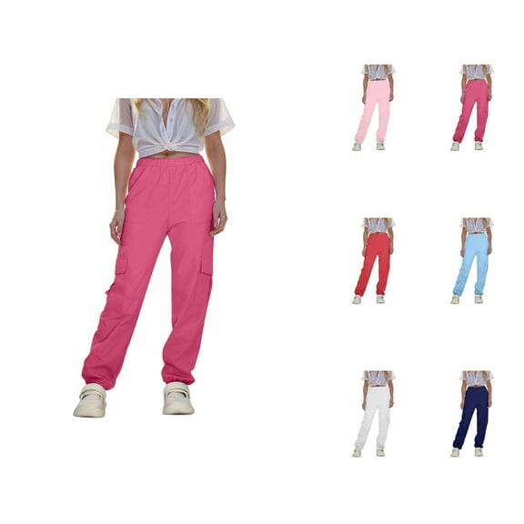 Pants for Girls Back To School Clothes for Teen Girls Girls Cargo Pants - Casual Jogger Pants for Girls with Elastic Waist and Pockets Comfortable and Stylish Fashion for Everyday Wear
