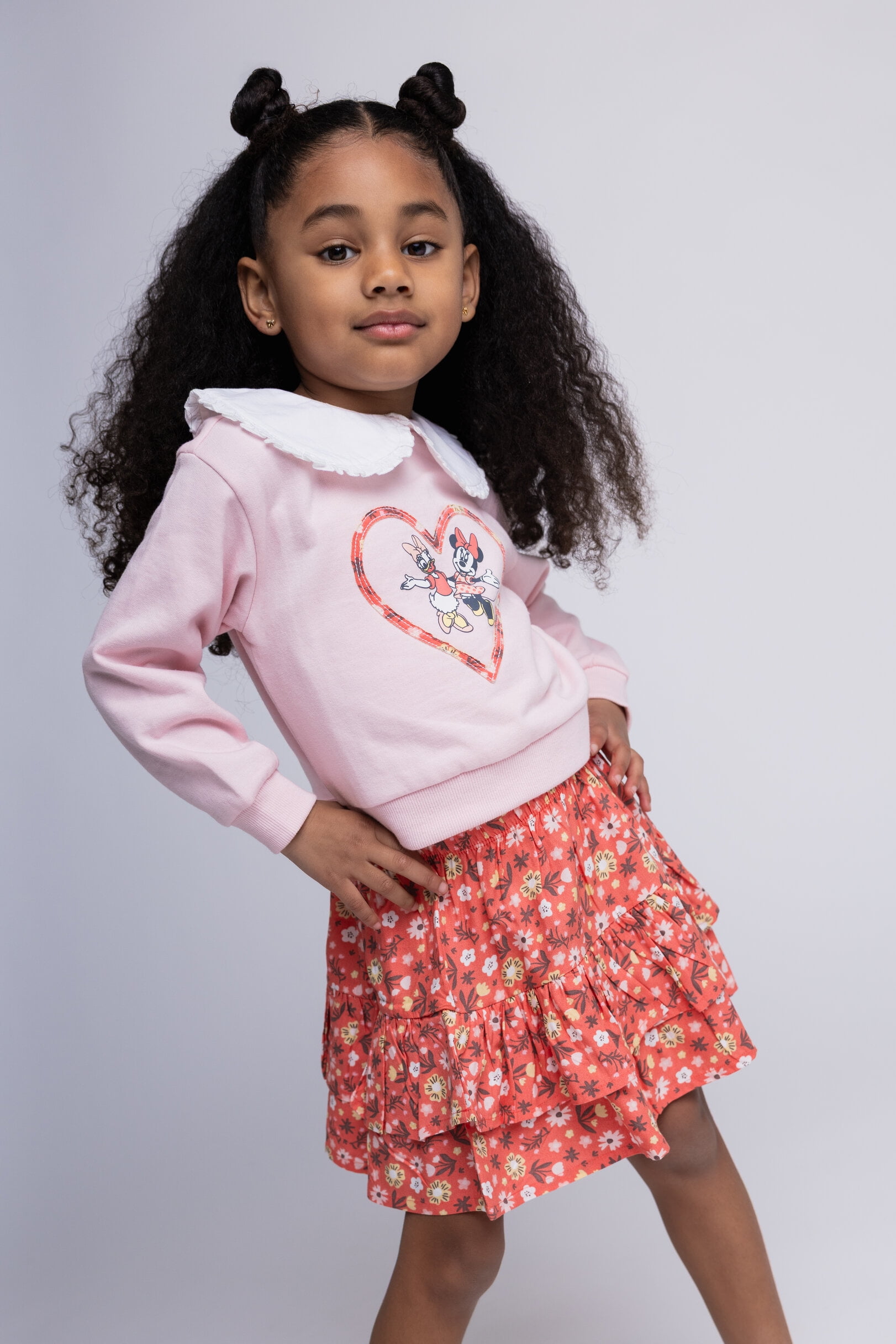 Disney Daisy Duck Minnie Mouse Floral Fleece Sweatshirt and Skirt Outfit Set Toddler to Big Kid