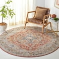 thumbnail image 2 of SAFAVIEH Silverado Sebastian Medallion Polyester Area Rug, Rust/Blue, 6'4" x 6'4" Round, 2 of 8