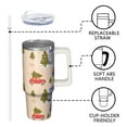 thumbnail image 3 of 30oz Christmas Ornaments Tumbler with Handle Straw Leak Proof Stainless Steel Cup Holiday Gift for Women Men, 3 of 5